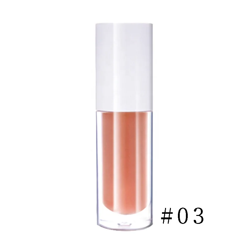White Lid Matte Liquid Lip Blush High Pigmented Long Lasting Private Label Oem Round Shape Single Creamy Face Blusher 5 Colors