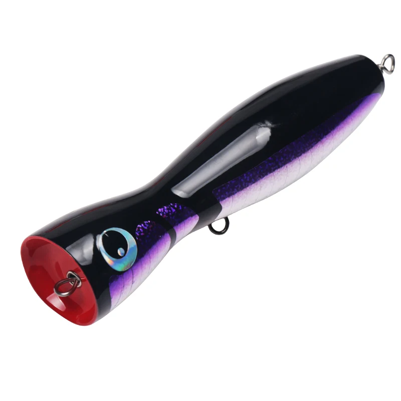 Factory price Wood Popper Lure Tuna Big Game Fishing Wooden Stick Bait Surface Trolling Lure