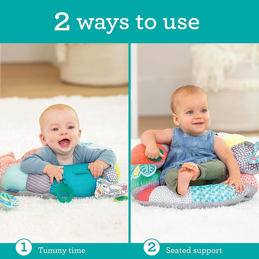 Wholesale 2-in-1 Baby Prop A Pillar Tummy Time and Seated Support Pillow with Detachable Support Pillow and Toys for Newborn