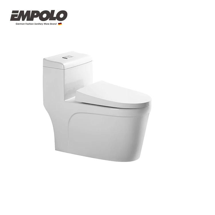 Empolo Sanitrios Siphonic Rimless Ceramic Bathroom Set 300/400 mm WC Soft Release Seat One Piece Toilet Bathroom Pieces One