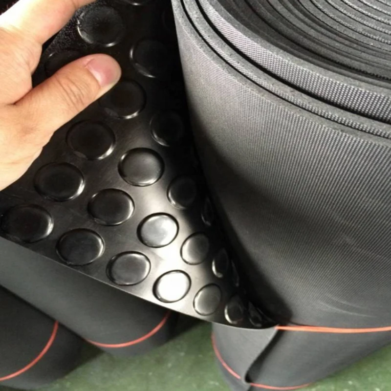Best quality 3-5mm Coin Stud rubber sheets anti slip Rubber flooring mats roll