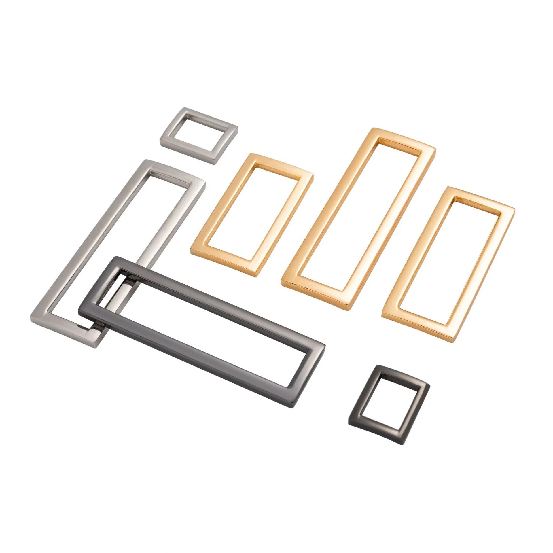 Hypoallergenic metal rectangle slider loop wire adjustable strap hook lock buckle closure fasten hardware for bag leather belt