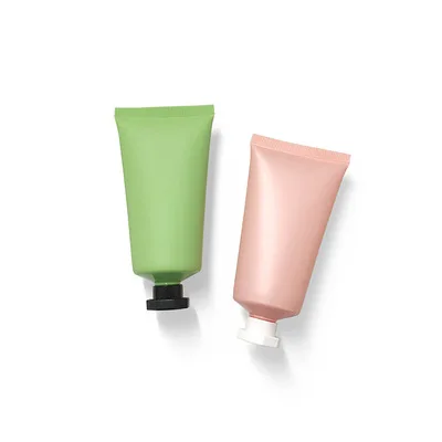 50g Matte Pink Cosmetic Packaging Tube 50ml Hand Cream Tube Plastic Facial Cleanser Tube with Acrylic Cap