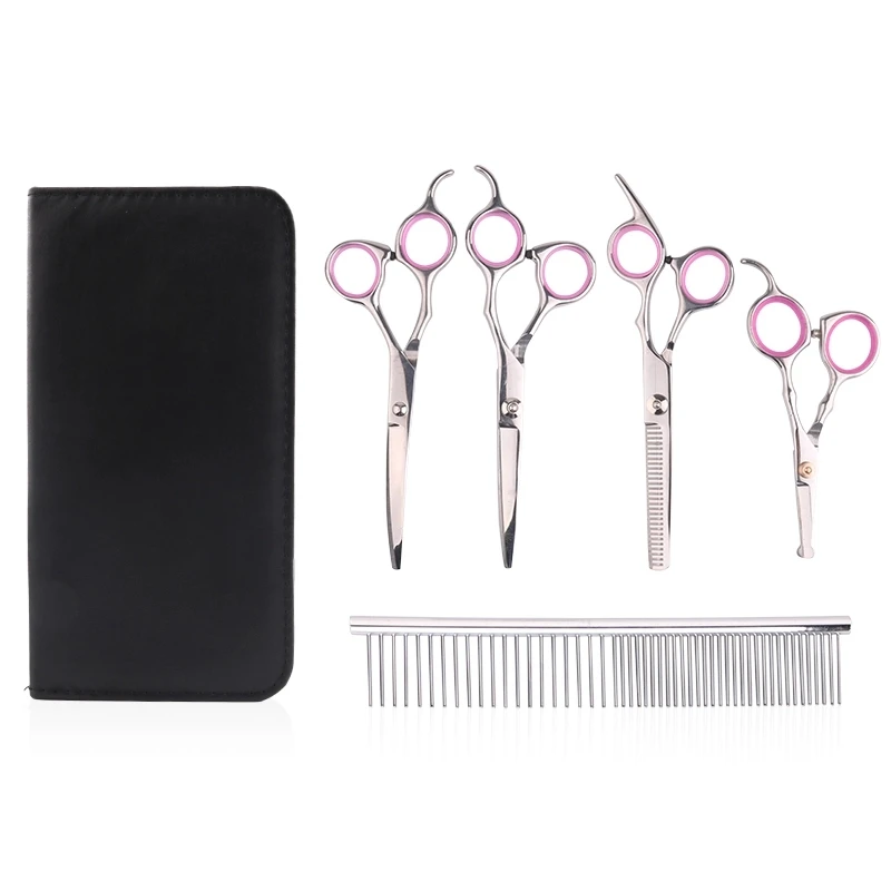 Professional pet Grooming Scissors Kit For Dogs Stainless Steel Pet Hair Scissor Set Pet Trimmer Straight Scissor