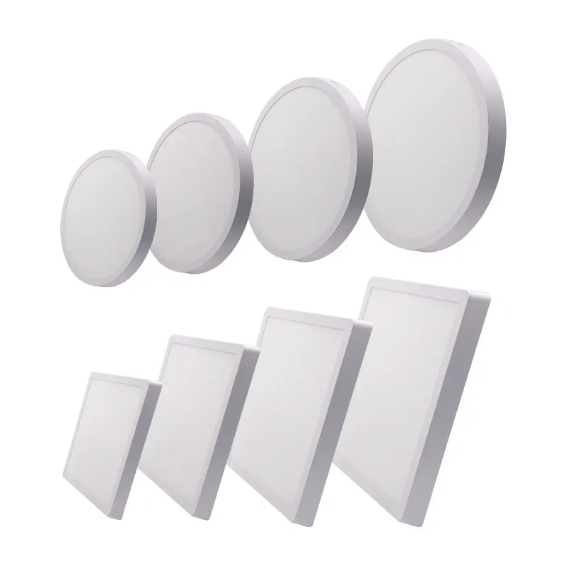 LED de Sobrepor surface mounted led panel 6W 12W 18W 24W round square led panel light Ceiling Light for Indoor Use