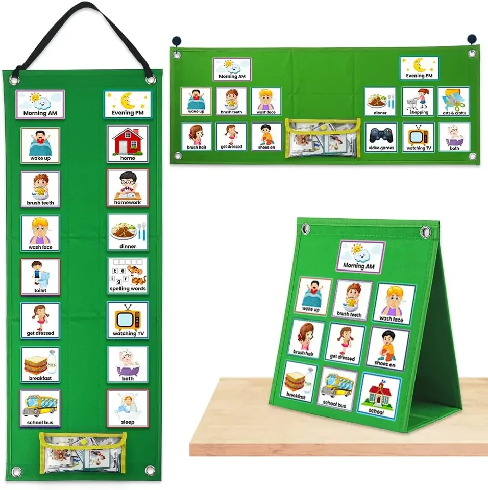 Popular Model Home Daily Kids Calendar Visual Schedule Children ADHD Autism Weekly Progress Calendar Chart