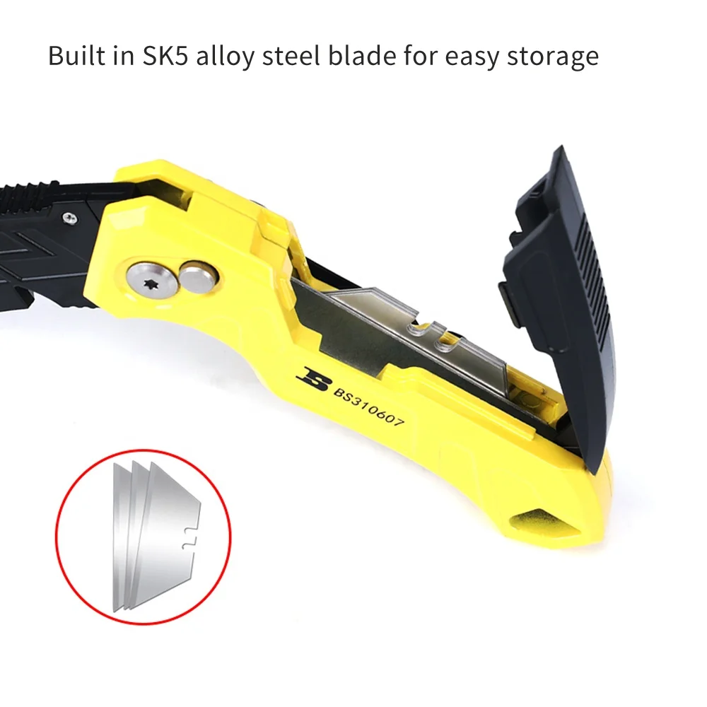 BOSI alloy handle quick change folding button lock utility knife