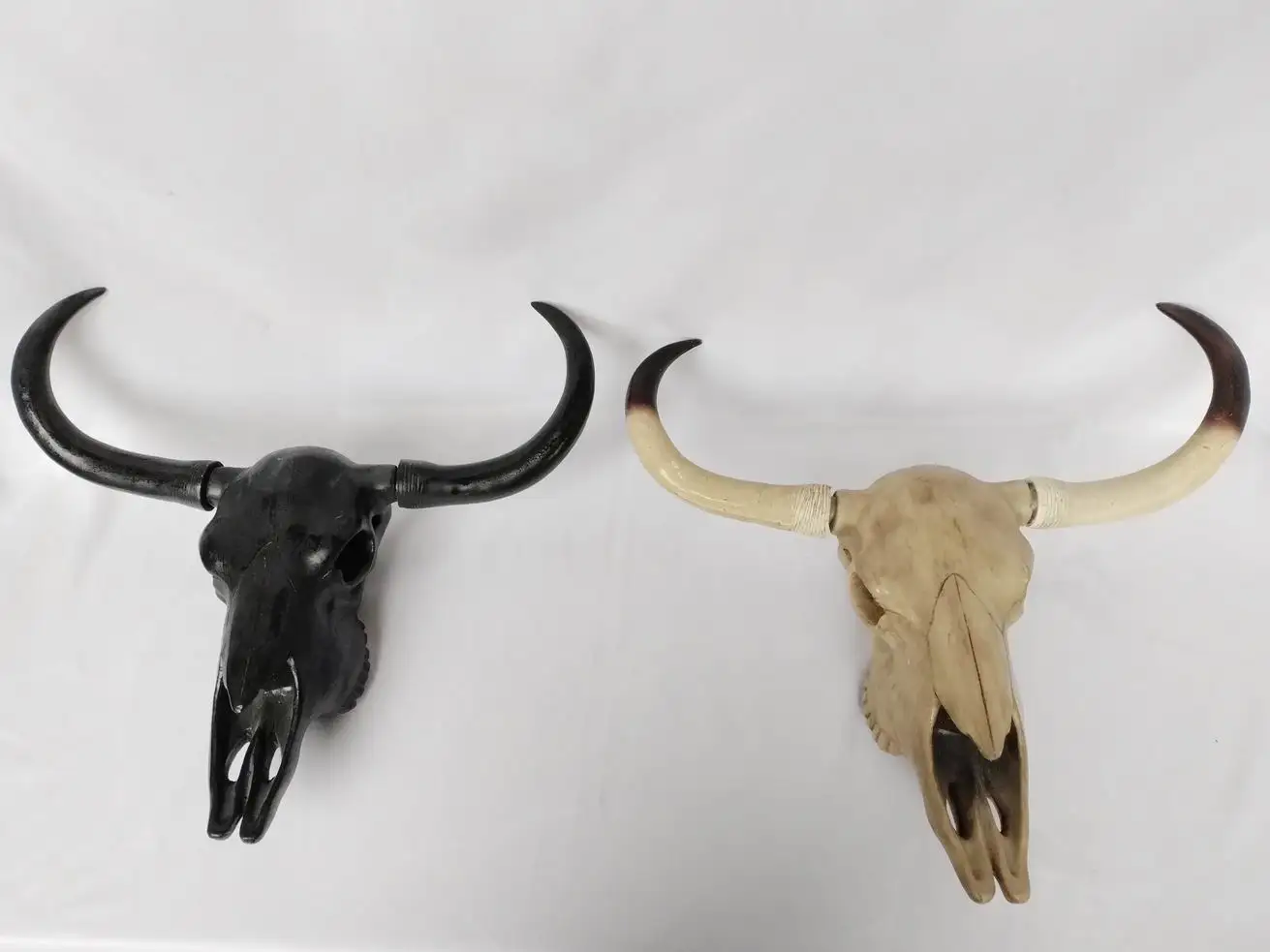 White Faux Longhorn Skull Faux Taxidermy Animal Head Wall Decor Handmade Farmhouse Decor