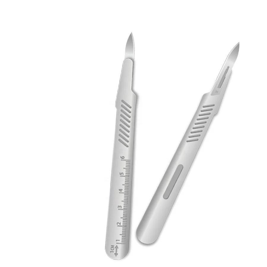Sterilized Surgical Scalpel 36 Stainless/Carbon Steel Blade With Plastic Handle Scalpel 36