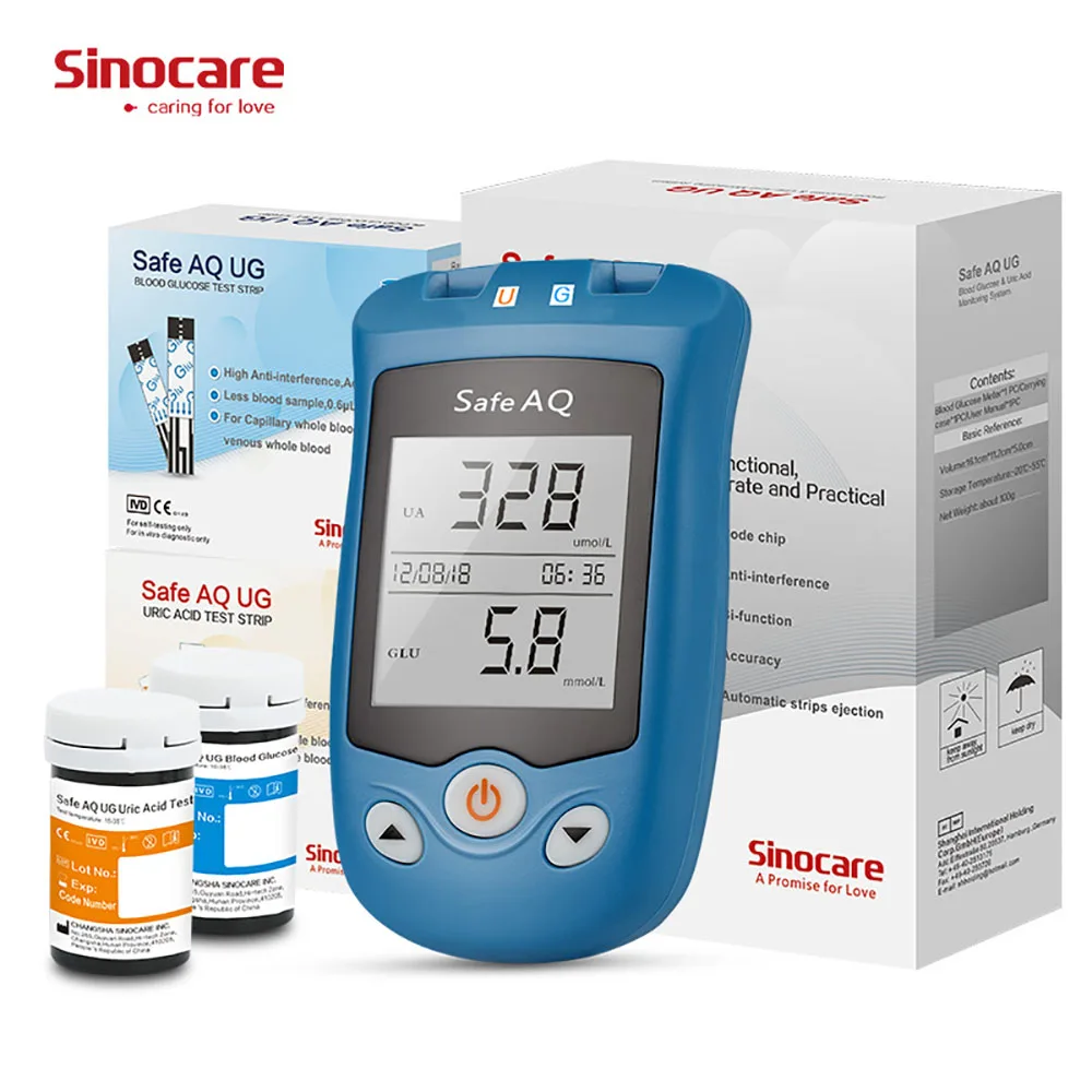 Sinocare Buy 5 получите 1 озоновый стерилизатор Бесплатный Измеритель уровня глюкозы в крови и мочевой