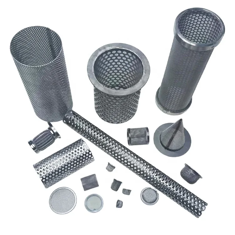 Custom 304 316 stainless steel filter cylindrical perforated metal mesh drum filter