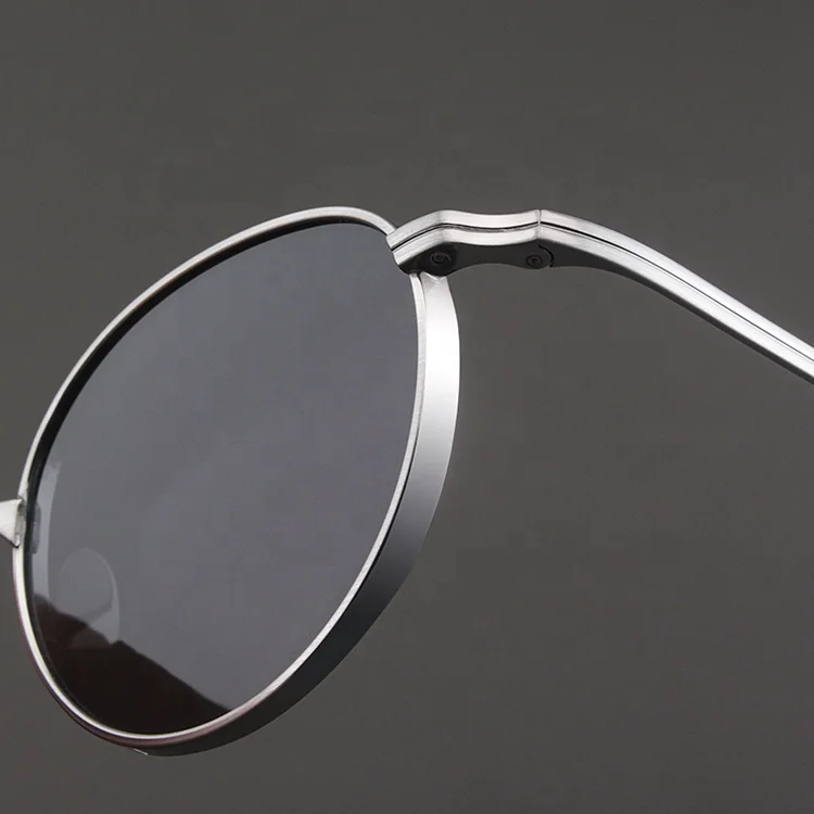 New Fashion Silver Adult Retro Vintage Round Sunglasses Men 100% Titanium Polarized Sunglasses Sun glasses Shades Oculos De Sol