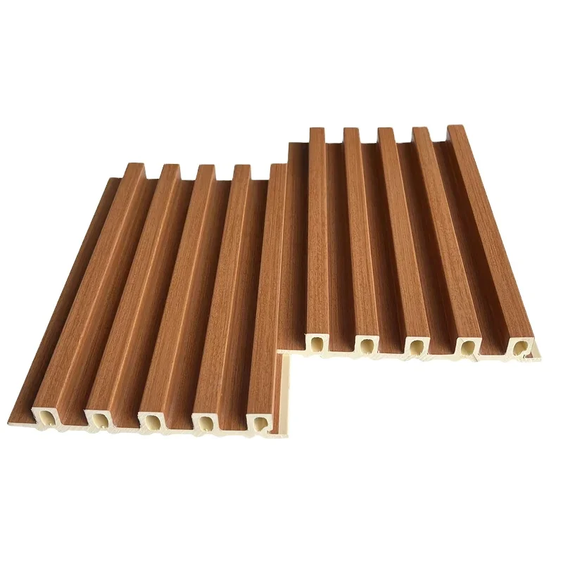 Tv wall panel wooden grain luxury fluted moisture resistant wpc great wall panel