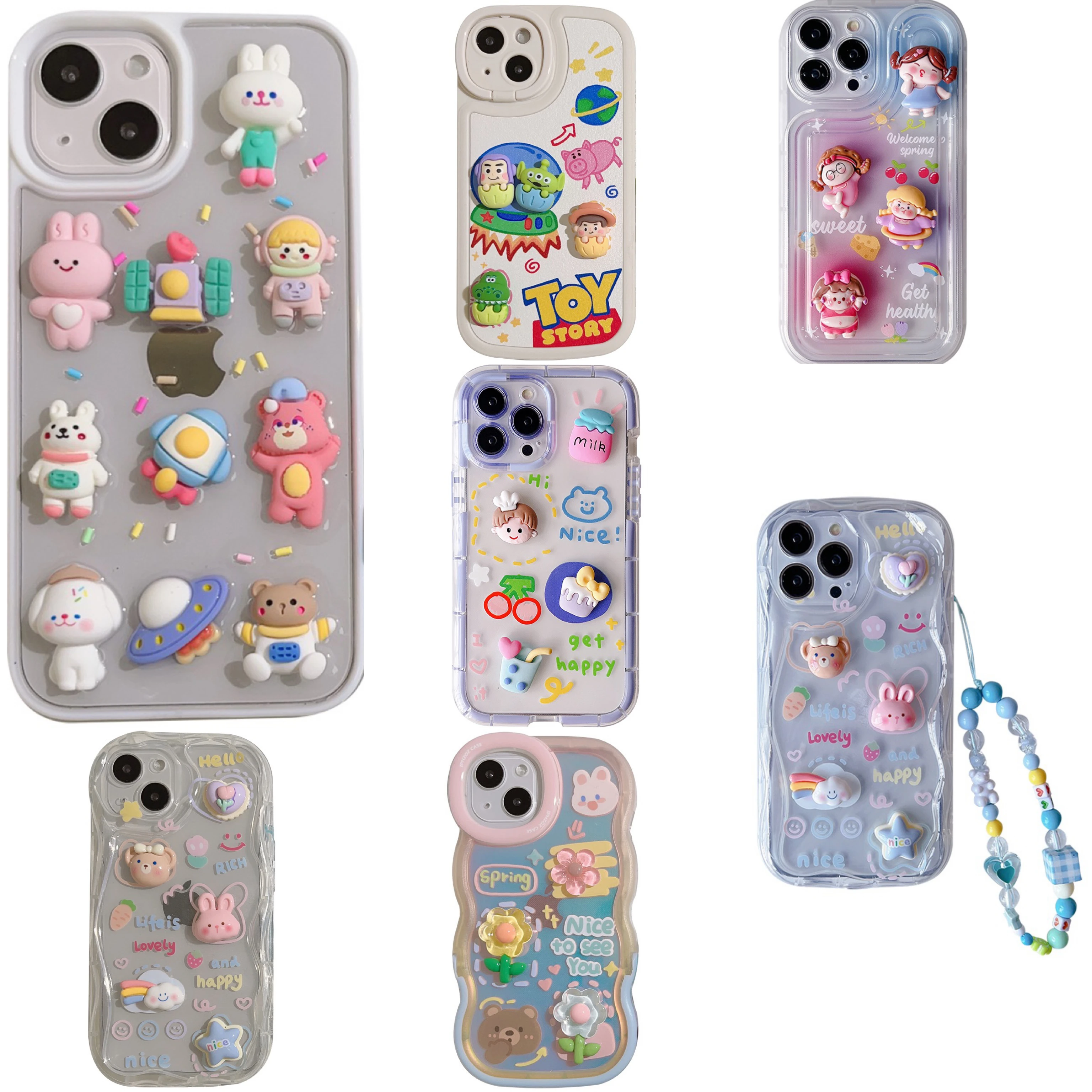Best price silicone  3d cell  phone case Stereoscopic cartoon phone case
