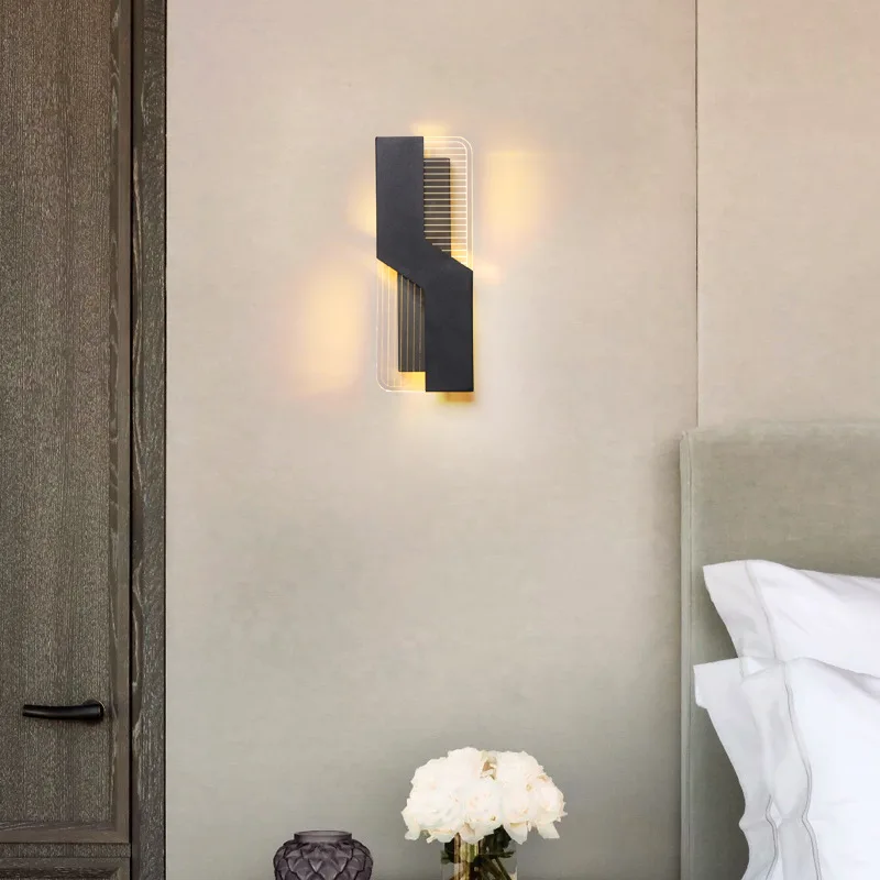 Black White Wall Mounted Acrylic Indoor Lamp shade LED Wall Light Lamp