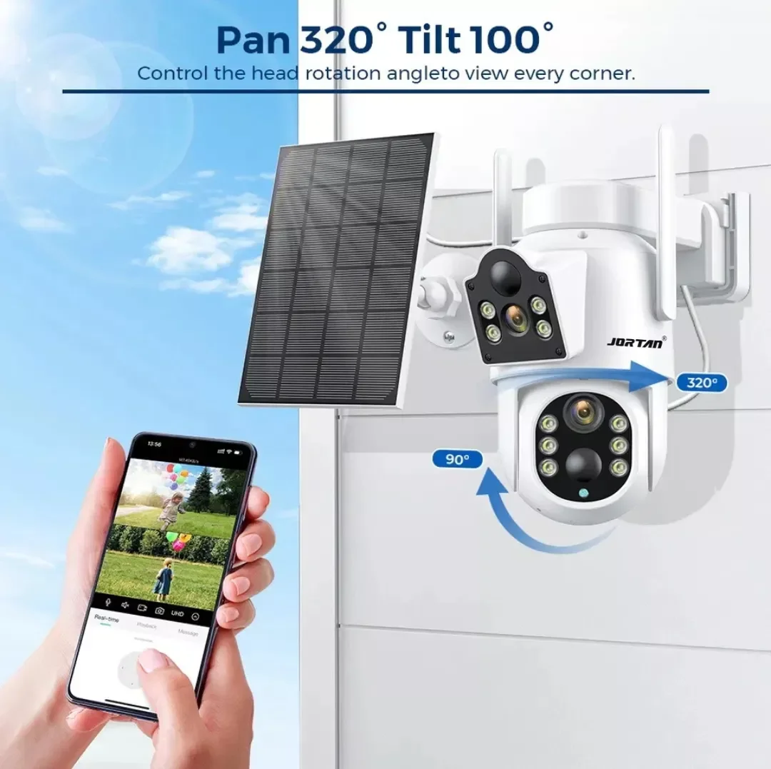 XMEYE Солнечная двойная 3MP видео CCTV наружная камера наблюдения Sans Fil 3 6 мм 6MP PTZ тандем ICSEE WIFI с двойным объективом