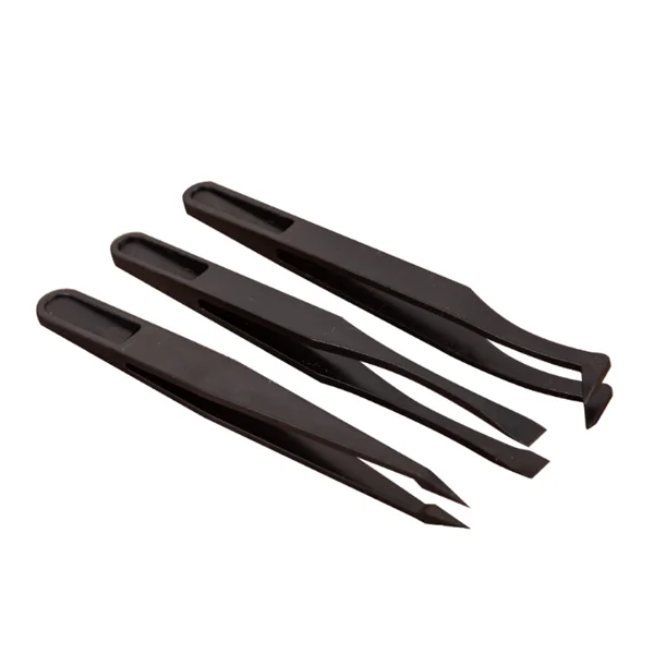 12cm black plastic Tweezers, Antistatic plastic conductive Tweezers