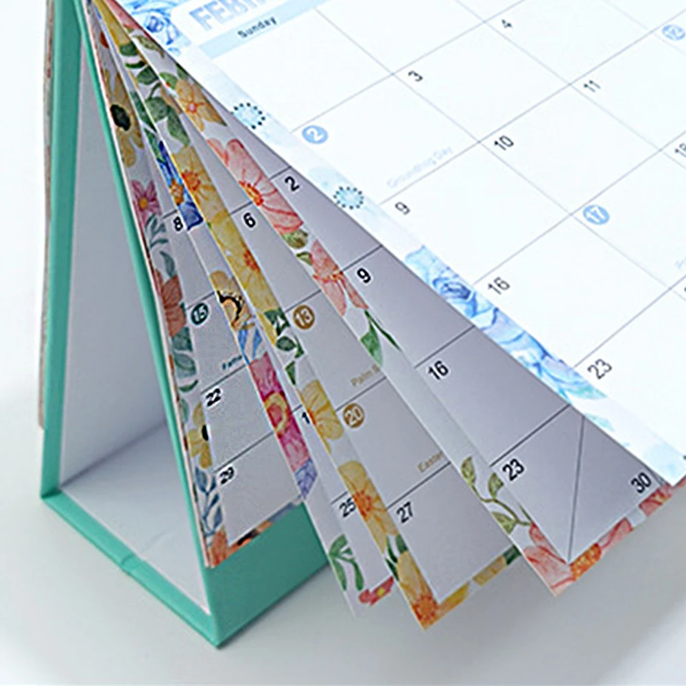 2025 Wholesale Custom New Design Creative Hardcover illustration Desk Calendar Simple Desktop Decoration Calendars