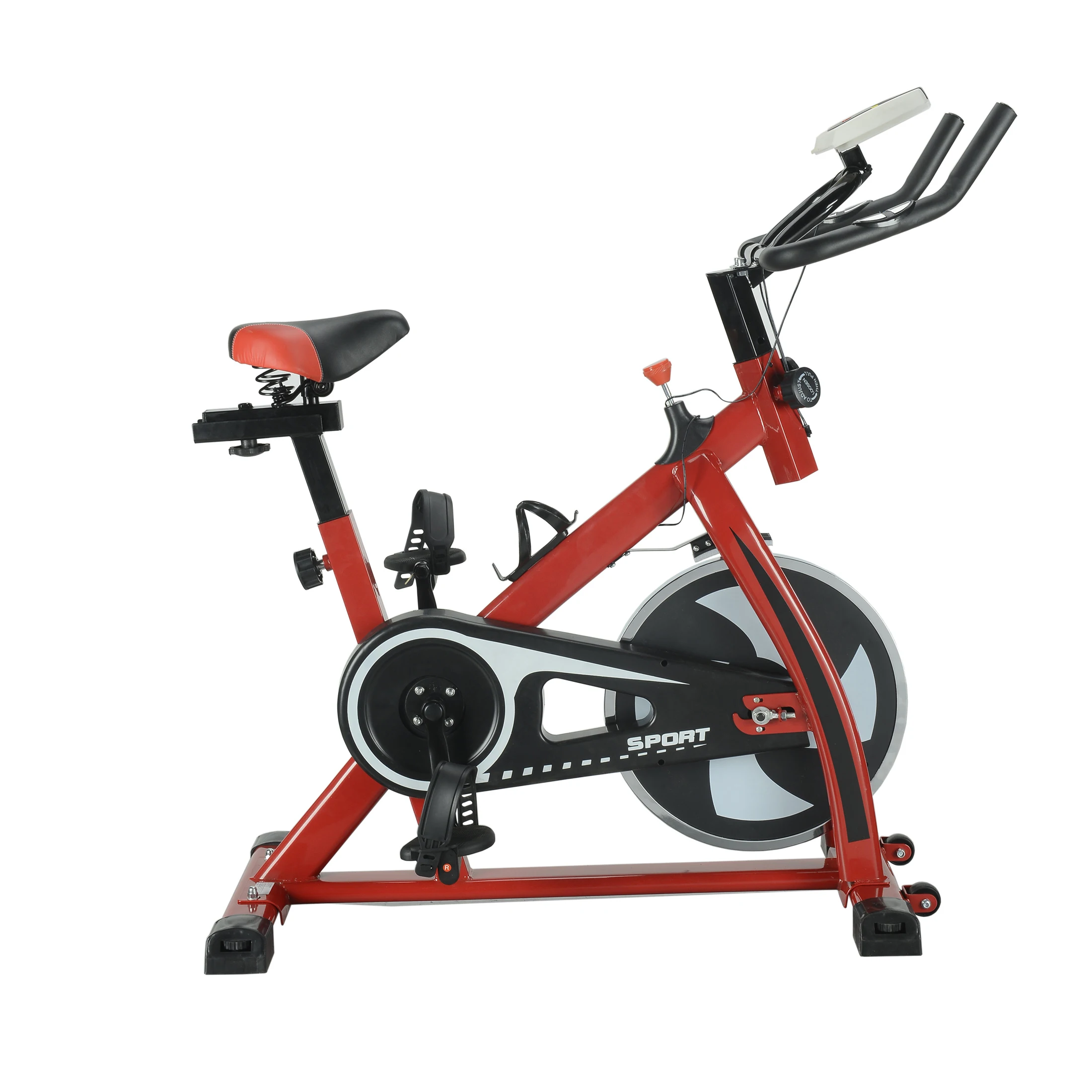 
Home fitness exercise wholesale cheap price aluminum pedal LCD screen spinning bike 