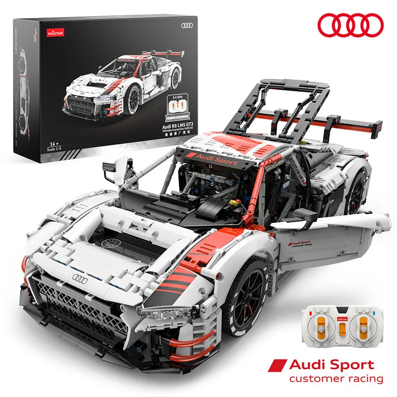 Starlight Audi R8 building block racing car 99300 genuine car model adult high difficulty particle assembly boy toy