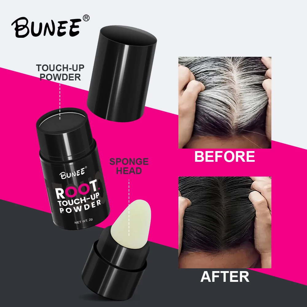 BUNEE waterproof thicker fuller cover grey hair root hairline shadow powder clay for men and women