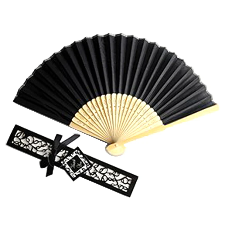 personalized  wedding favor bamboo silk folding fans with different colors available