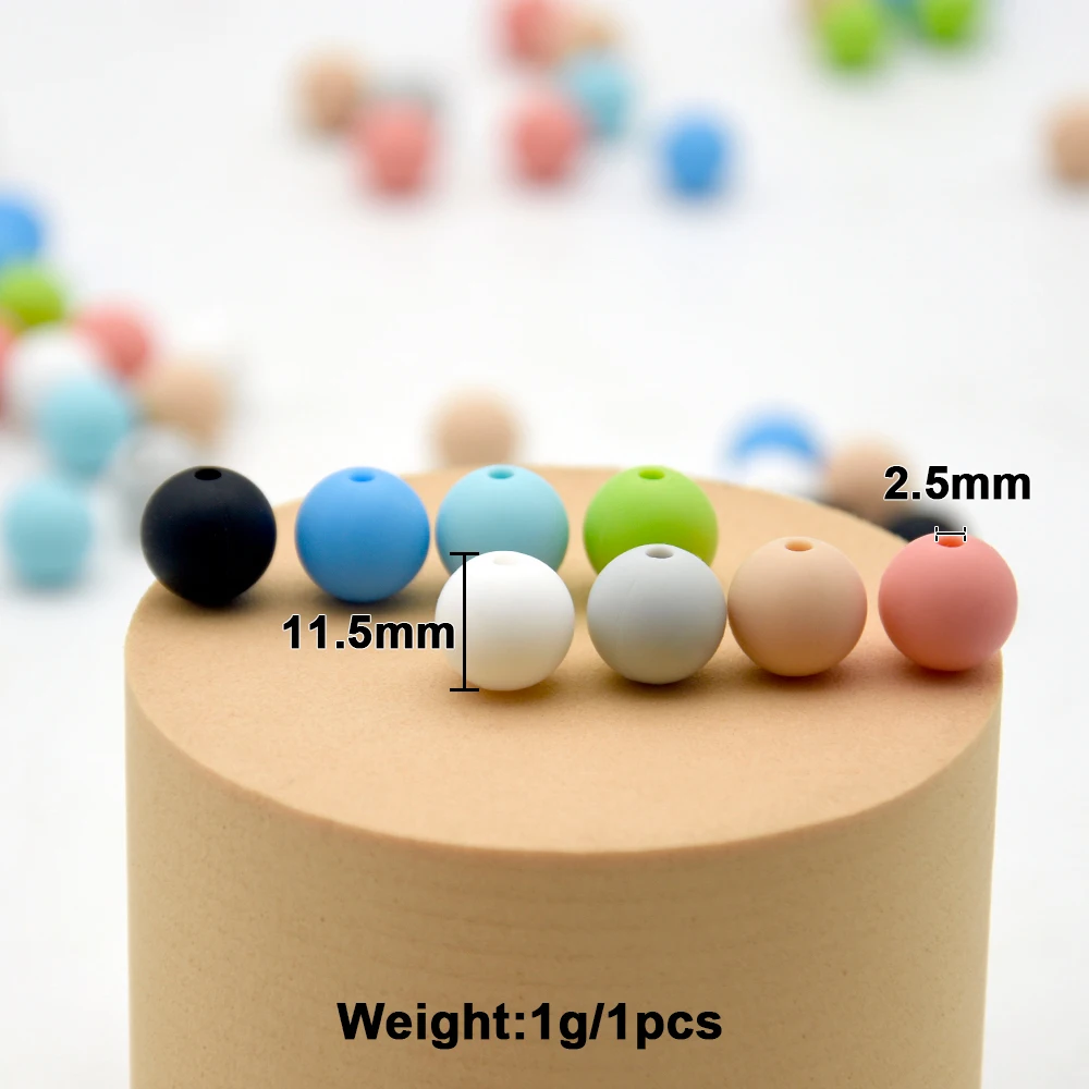 Bulk Round 11.5mm Rubber Beads Silicone Loose Beads For DIY Necklace Bracelet Jewelry Crafts Eco Friendly Silicone Beads