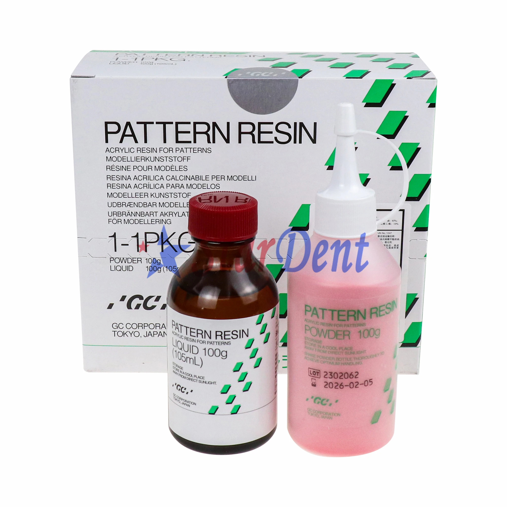 Original GC PATTERN RESIN Kit Low Shrinkage Modelling Resin with 100g Powder and 105ml Liquid