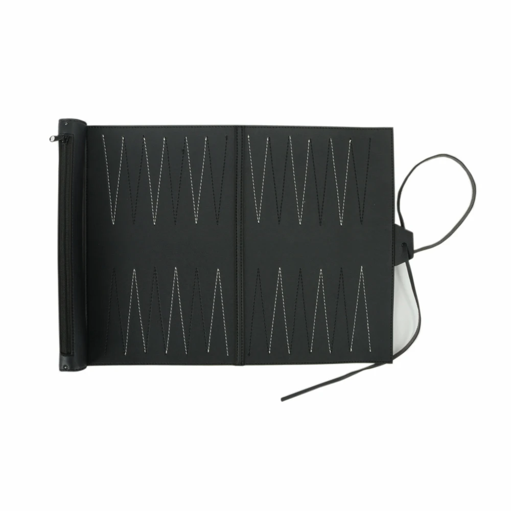 Ready Stock Luxury Roll Up Backgammon Chess PU Leather Backgammon Board Game Set