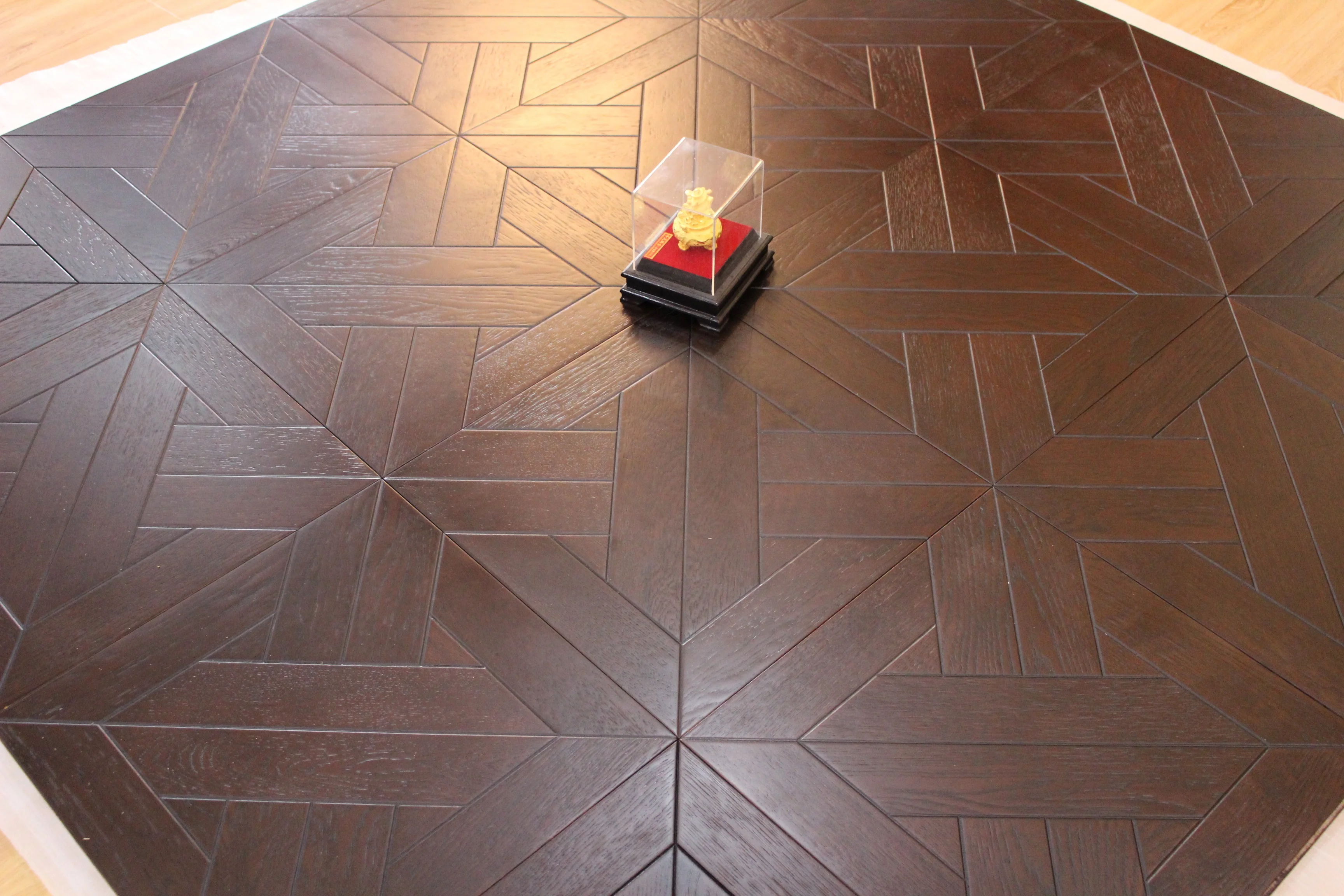 American Oak Black Brown  Inlay Art Parquet Flooring