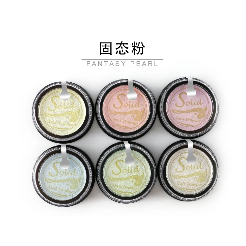 Бокко оптовая продажа 6 видов цветов Жемчуг твердый пигмент для ногтей зеркальный эффект Русалка жемчужная хромированная пудра