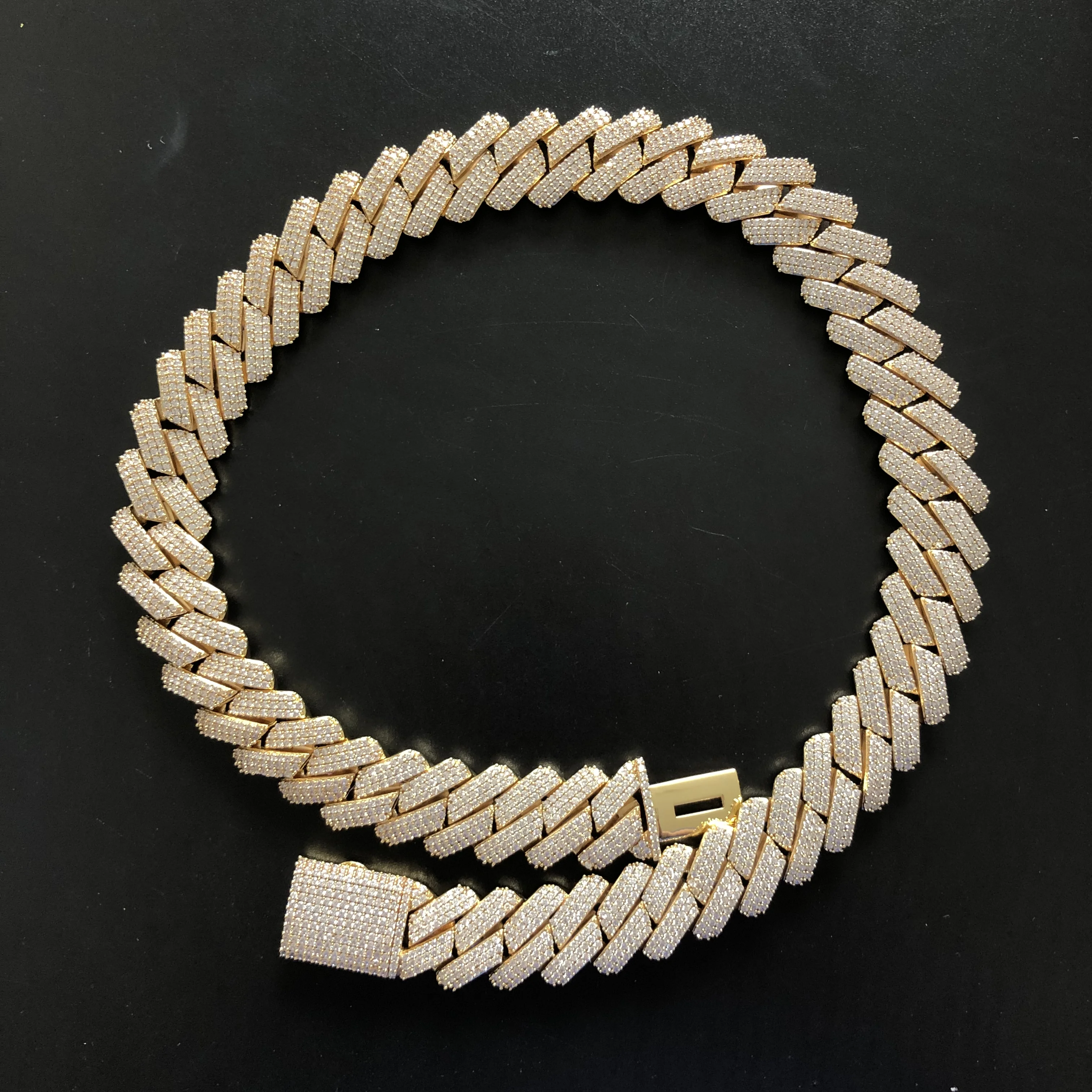 Платиновая цепочка с бриллиантами 18K для мужчин