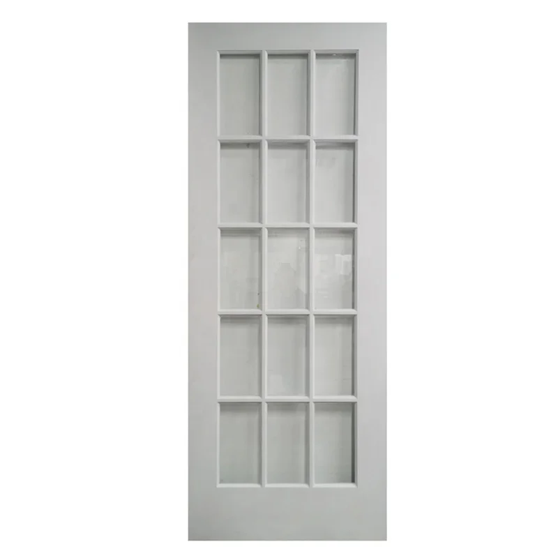 Door Decor Interior Wooden Custom French Design Pre Hung Glass Wood Oil Sand Glass Aluminum Door Graphic Design Modern Solid