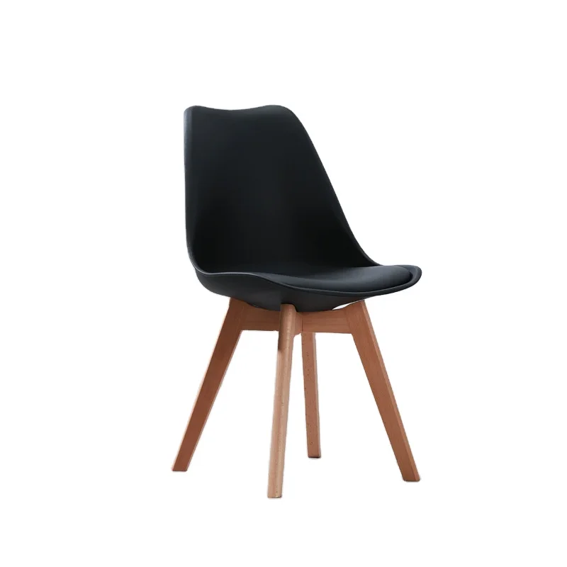 Hot selling home furniture chair cheap price restaurant cofe accent lounge chair wood leg  plastic dining chair