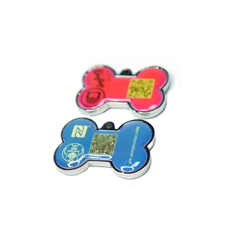 QR Code NFC Pet ID Tag Tracking Dog Smart Tag Epoxy RFID Tags