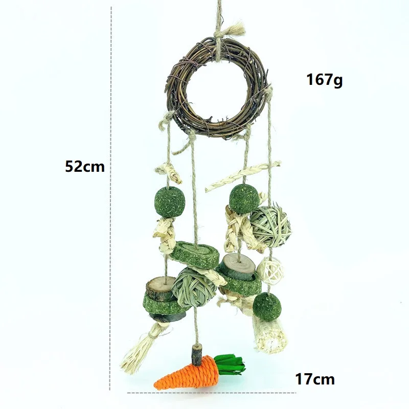 Natural Alfalfa Cake Chew Toy Hamster Chinchilla Squirrel Rabbit Parrot Toy Weaving Bite Rattan Grass Pet Toys