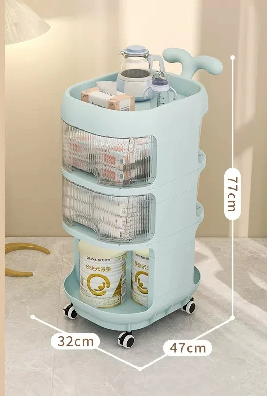 Shelf floor storage rack baby supplies multi-layer convenient transparent removable large capacity stroller cart