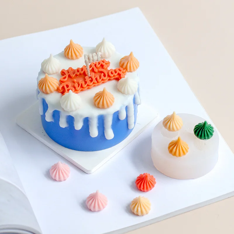 NEW arrived DIY Pastry Mini Dessert 4 Cavity Cake Decoration Small Fondant Candy Candle Silicone Mold for baking