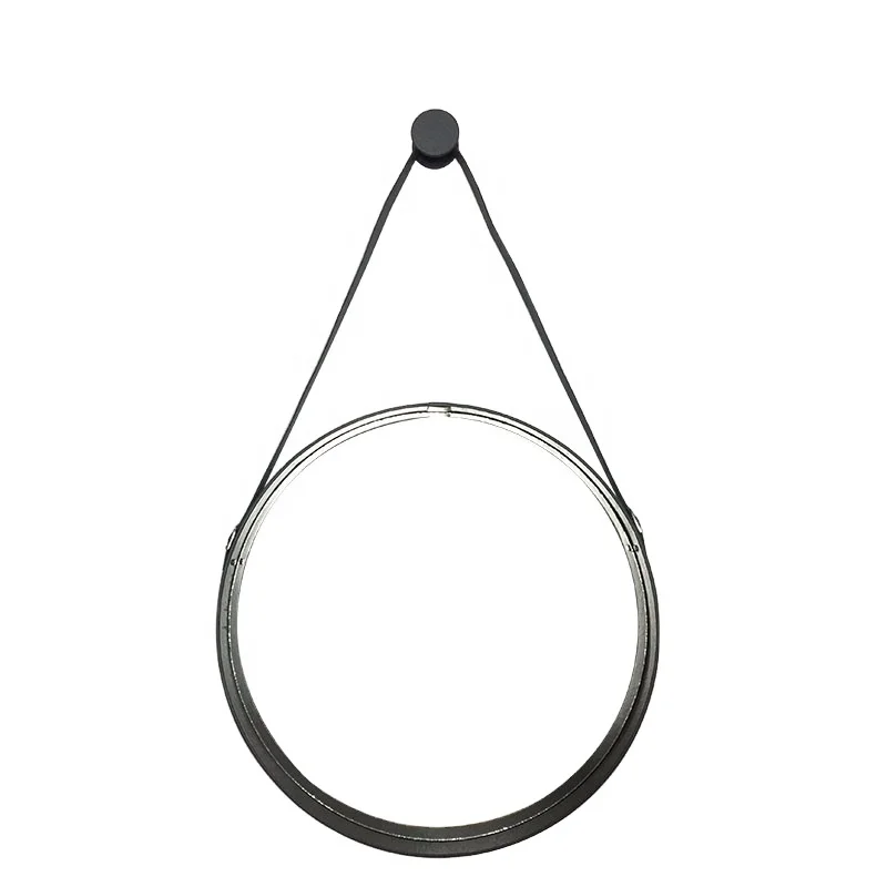 Professional round hanging cosmetic makeup mirror with belt