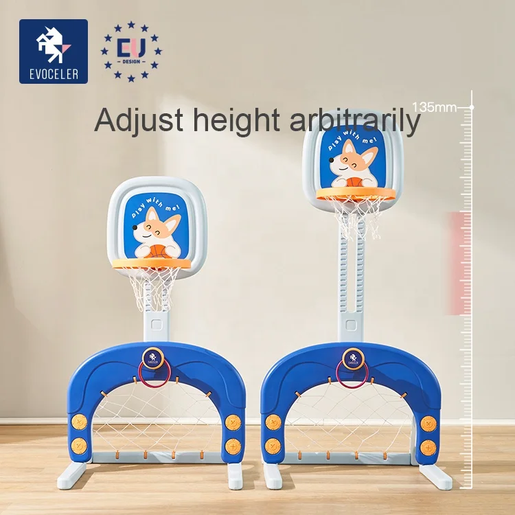 
EVOCELER 1-8 Years Corgi IP Kids basketball hoops Stable Mini Adjustable Indoor Sports Toy Basketball Hoop For Toddlers 