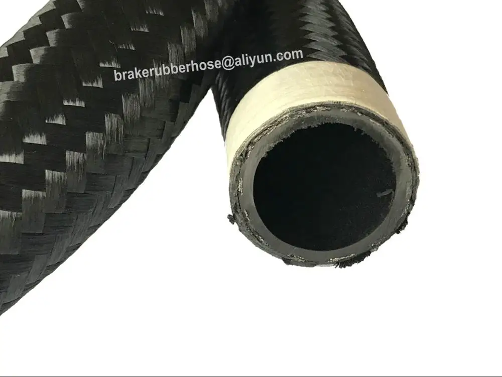 
AN12 car universal modification stainless steel wire braiding black nylon woven cover oil cooler automotive fuel hose 