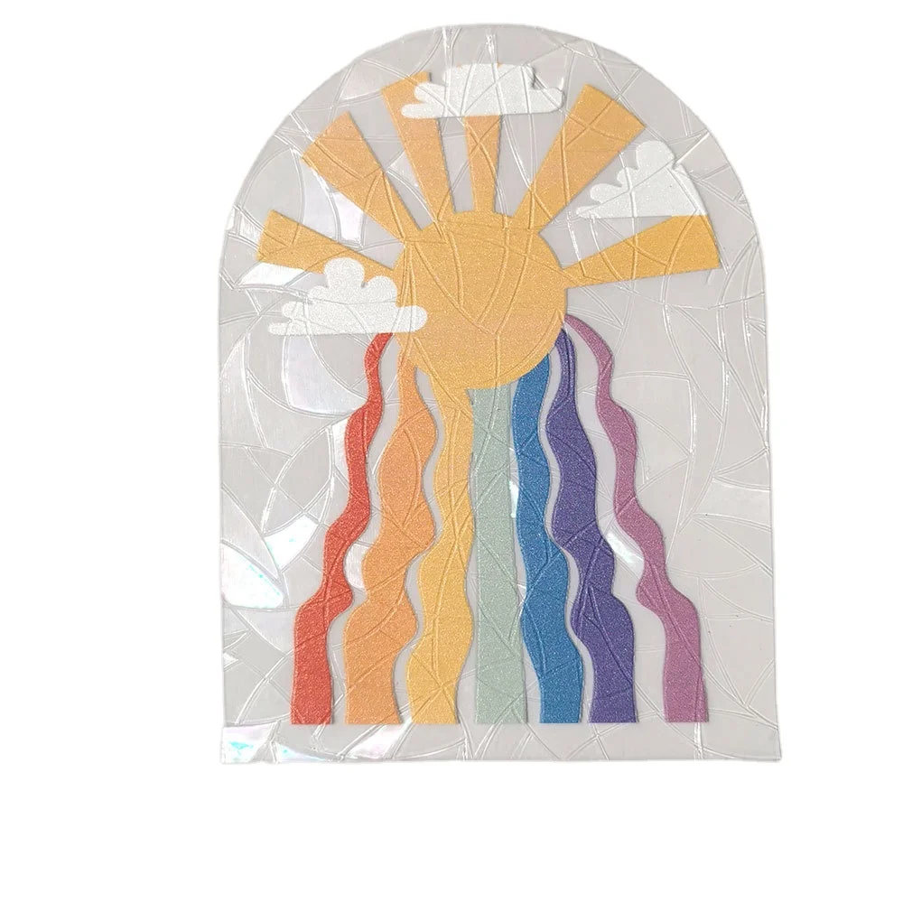3D rainbow Prism Suncatcher Window Cling for Bird Strikes Window Static Clings rainbow Maker Custom Printing Sun Window Film