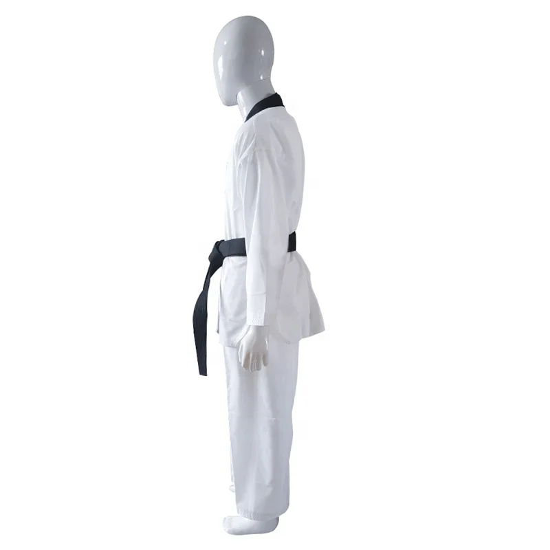 International Light Manufacturer Wholesale Wtf Pine White Color Polyester Custom Design Taekwondo Clothing Uniform Dobok