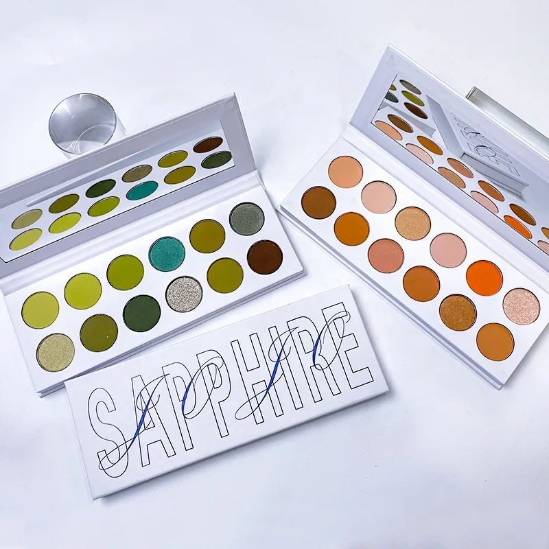 2023 hot selling blue 12 colors bright custom makeup cheap eyeshadow palette
