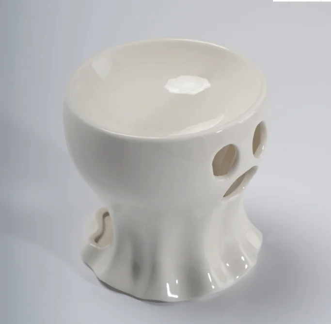 Halloween incense burner,White Ghost Ceramic Melts Burner Halloween Ghost Candle Wax Warmer