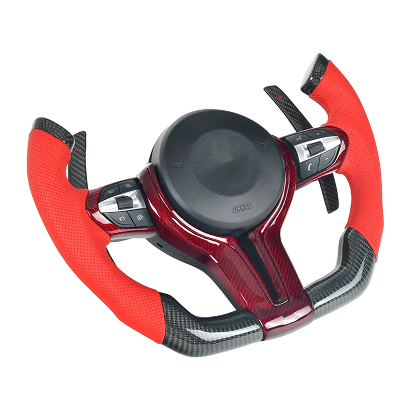 M3 M6 E90 Real Carbon Fiber Steering Wheel for BMW F01 F02 F06 F07 F10 F11 F12 F13 F14 F15 F16 X1 X2 X3 X4 X5 M2 M4 M5 M6 M8