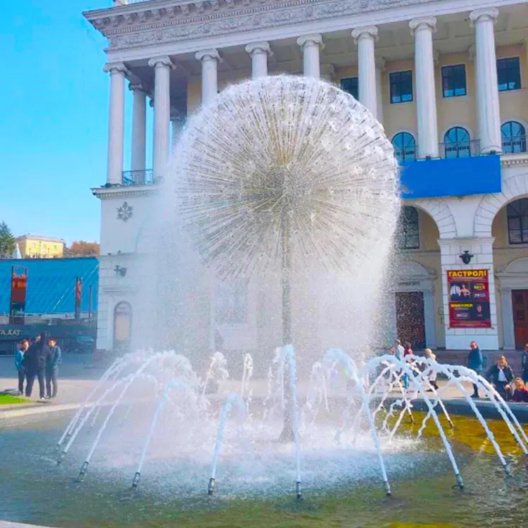 French Style Dandelion Garden Water Fountain Sculpture Fountain Crystal Ball Dandelion Nozzle Water Fountain For Sale