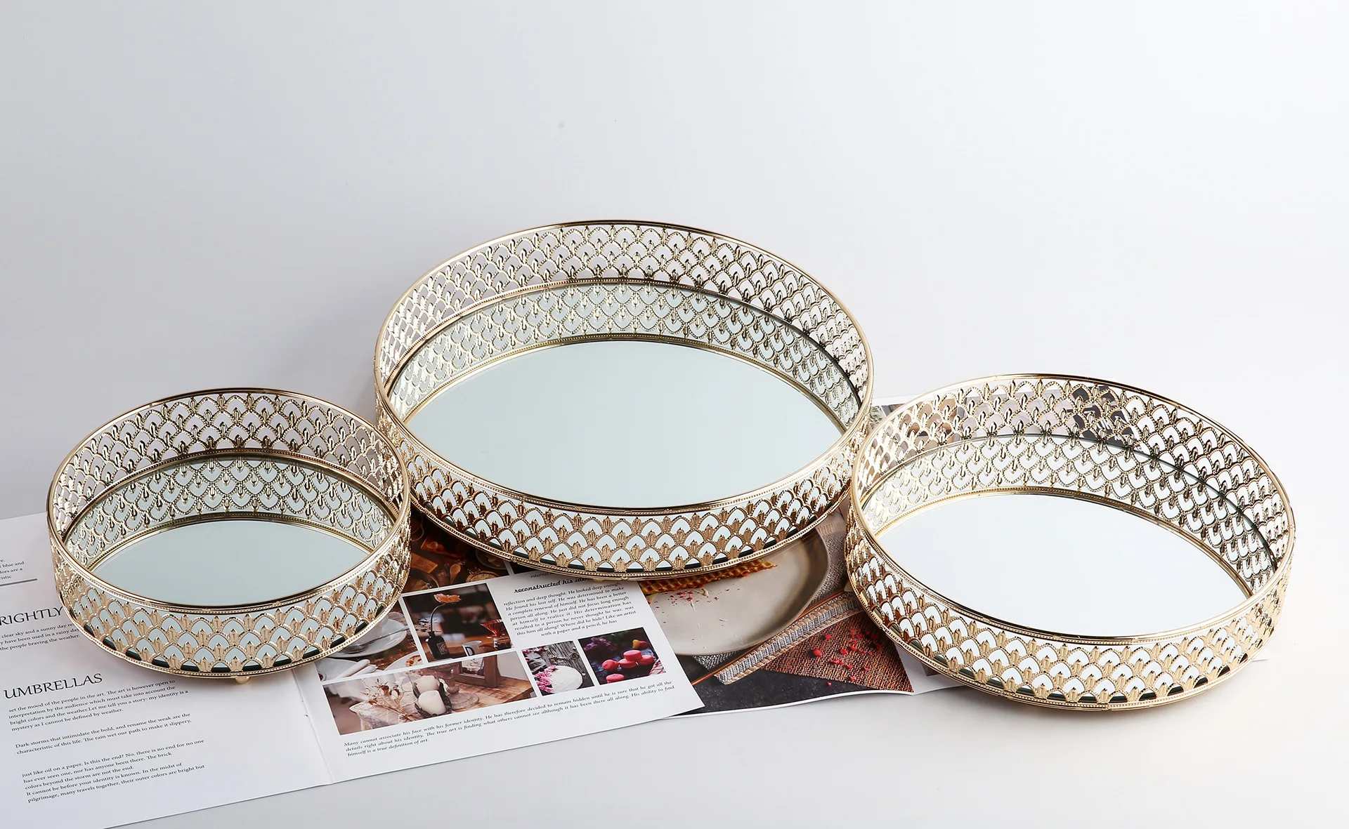 Metal electroplating fruit plate cake dessert plate home desktop storage plate hotel wedding housewarming ornaments