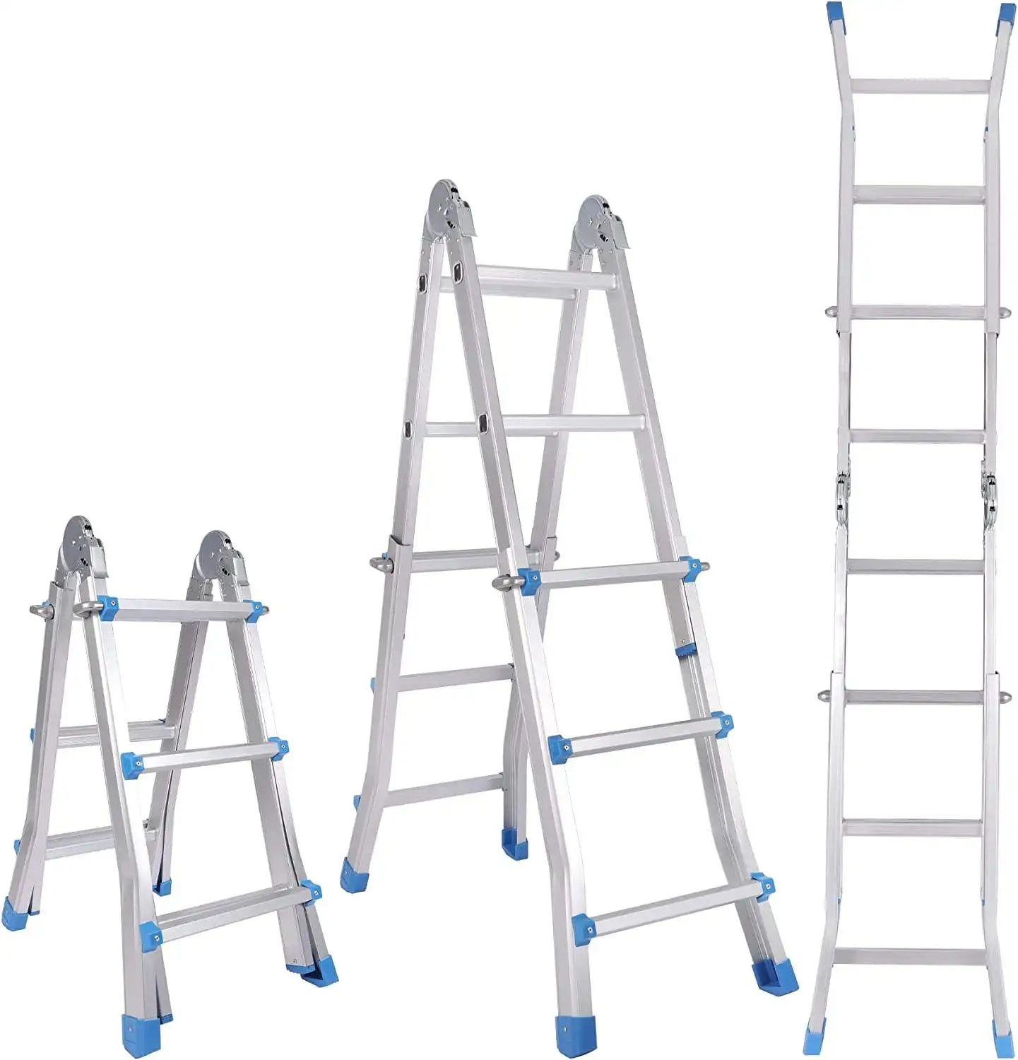 Adjustable Multi-Position Ladder Telescoping Ladder with Non-Slip Rubber Feet for Home and Working Indoor Outdoor