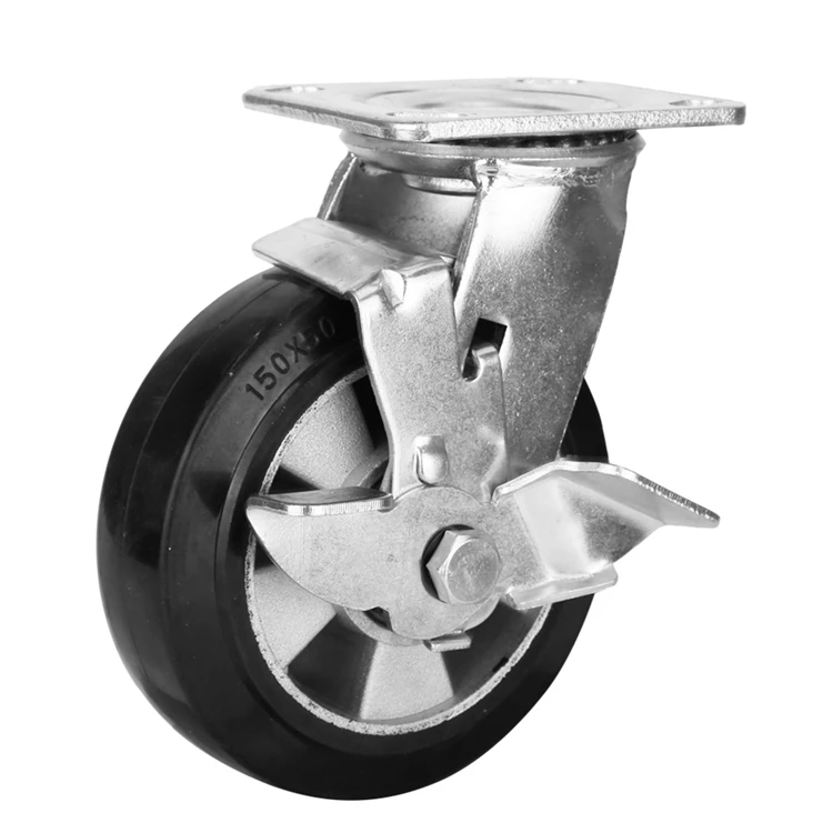 Стул 6 8 дюймов 150 мм 28 мм литой ролик колеса с центральным тормозом